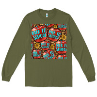 Army Green back to school with apple seamless pattern Long Sleeve Tee - BundleAndBundleShop