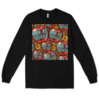 Black back to school with apple seamless pattern Long Sleeve Tee - BundleAndBundleShop
