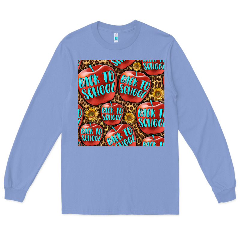 Back To School With Apple Seamless Pattern Long Sleeve Tee by BundleAndBundleShop | Teevron