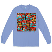 Colony Blue back to school with apple seamless pattern Long Sleeve Tee - BundleAndBundleShop