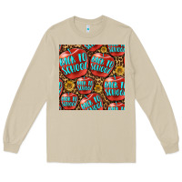 Mushroom back to school with apple seamless pattern Long Sleeve Tee - BundleAndBundleShop