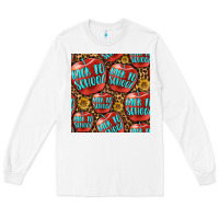White back to school with apple seamless pattern Long Sleeve Tee - BundleAndBundleShop