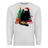 Dove Grey christmas black cat Premium Sweatshirt - MaliasSmallBusiness