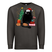 Smoke christmas black cat Premium Sweatshirt - MaliasSmallBusiness