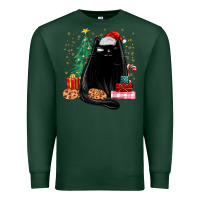 Sports Green christmas black cat Premium Sweatshirt - MaliasSmallBusiness