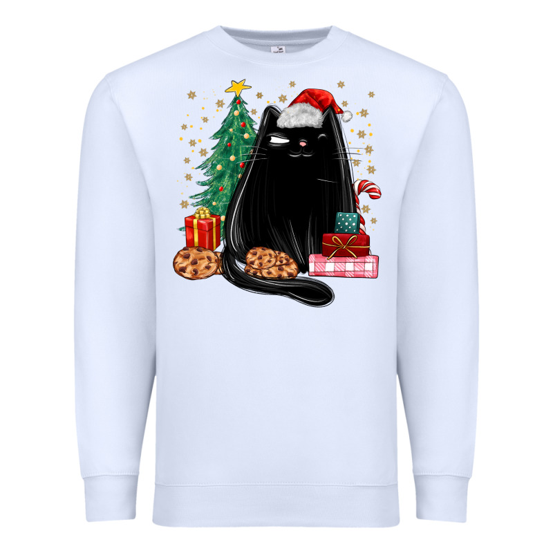 Christmas Black Cat Premium Sweatshirt by MaliasSmallBusiness | Teevron
