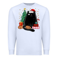 White christmas black cat Premium Sweatshirt - MaliasSmallBusiness