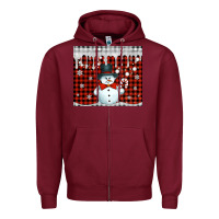 Burgundy christmas snowman tumbler Zipper Hoodie - Jasminsmagicworld