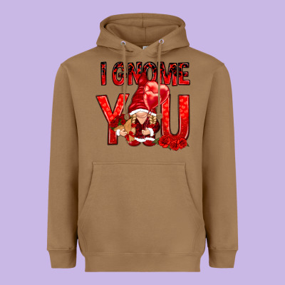 I Gnome You With Roses Heavyweight Hoodie Designed By Nancycooperartshop