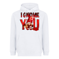 White i gnome you with roses Heavyweight Hoodie - NancyCooperArtShop
