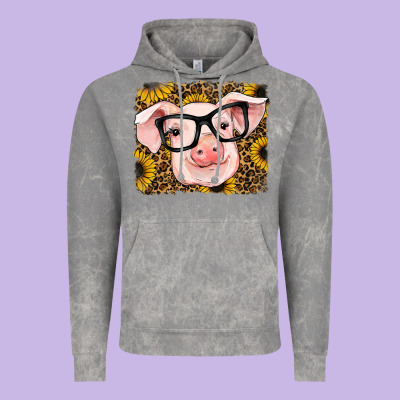 Sunflowers Pig Vintage Hoodie Designed By Ranaportraitstore