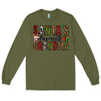 Army Green santa's favorite grandma Long Sleeve Tee - Jasminsmagicworld