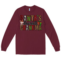 Burgundy santa's favorite grandma Long Sleeve Tee - Jasminsmagicworld