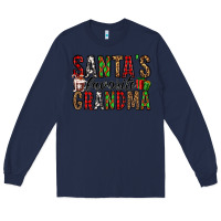 Navy santa's favorite grandma Long Sleeve Tee - Jasminsmagicworld