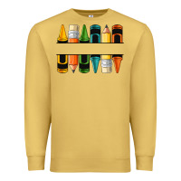 Antique Gold custom crayons with pencil Premium Sweatshirt - NancyCooperArtShop