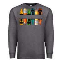 Charcoal Heather custom crayons with pencil Premium Sweatshirt - NancyCooperArtShop