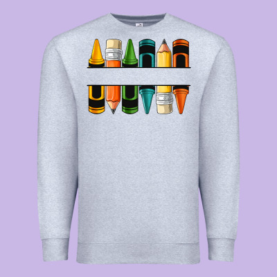 Custom Crayons With Pencil Premium Sweatshirt Designed By Nancycooperartshop