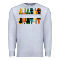 Heather Grey custom crayons with pencil Premium Sweatshirt - NancyCooperArtShop