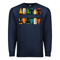 Navy custom crayons with pencil Premium Sweatshirt - NancyCooperArtShop