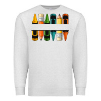 Oatmeal Heather custom crayons with pencil Premium Sweatshirt - NancyCooperArtShop