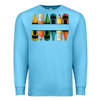 Ocean Blue custom crayons with pencil Premium Sweatshirt - NancyCooperArtShop