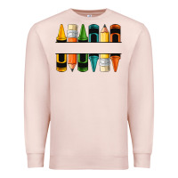 Pale Pink custom crayons with pencil Premium Sweatshirt - NancyCooperArtShop