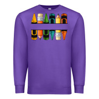 Purple custom crayons with pencil Premium Sweatshirt - NancyCooperArtShop