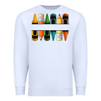 White custom crayons with pencil Premium Sweatshirt - NancyCooperArtShop
