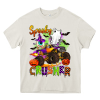 Cream spooky cruhser with monster truck Heavy Core Tee - Artiststas