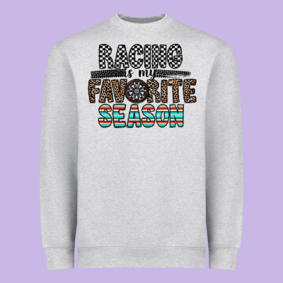 Racing Is My Favorite Season Heavyweight Sweatshirt Designed By Cowhidedigitalart