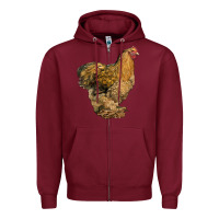 Burgundy Cochin Chicken Zipper Hoodie - LillyAllenDesigns