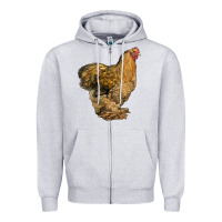 Heather Grey Cochin Chicken Zipper Hoodie - LillyAllenDesigns