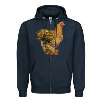 Navy Cochin Chicken Zipper Hoodie - LillyAllenDesigns