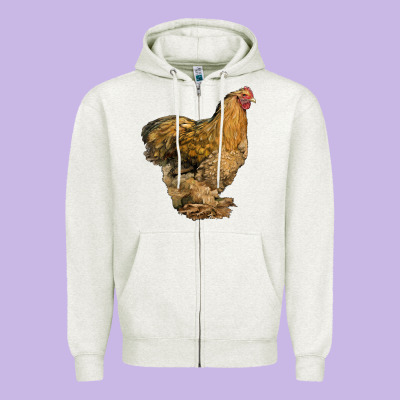 Cochin Chicken Zipper Hoodie Designed By Lillyallendesigns