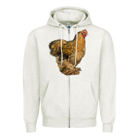 Oatmeal Heather Cochin Chicken Zipper Hoodie - LillyAllenDesigns