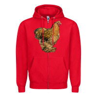 Red Cochin Chicken Zipper Hoodie - LillyAllenDesigns