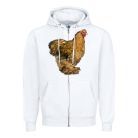 White Cochin Chicken Zipper Hoodie - LillyAllenDesigns