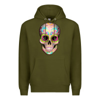 Army Green Mexican Skull Premium Hoodie - Artiststas