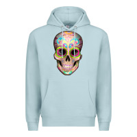 Blue Mist Mexican Skull Premium Hoodie - Artiststas