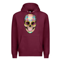 Burgundy Mexican Skull Premium Hoodie - Artiststas