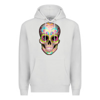 Dove Grey Mexican Skull Premium Hoodie - Artiststas