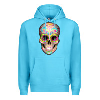Ocean Blue Mexican Skull Premium Hoodie - Artiststas