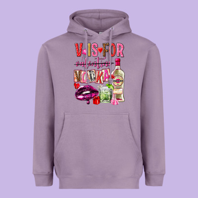 V Is For Vodka Heavyweight Hoodie Designed By Nancycooperartshop