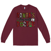Burgundy santa's favorite doctor Long Sleeve Tee - Jasminsmagicworld