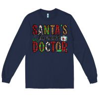 Navy santa's favorite doctor Long Sleeve Tee - Jasminsmagicworld