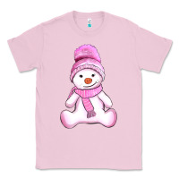 Bubblegum Pink winter pink snowman and hat Classic Tee - AdoDesignShop