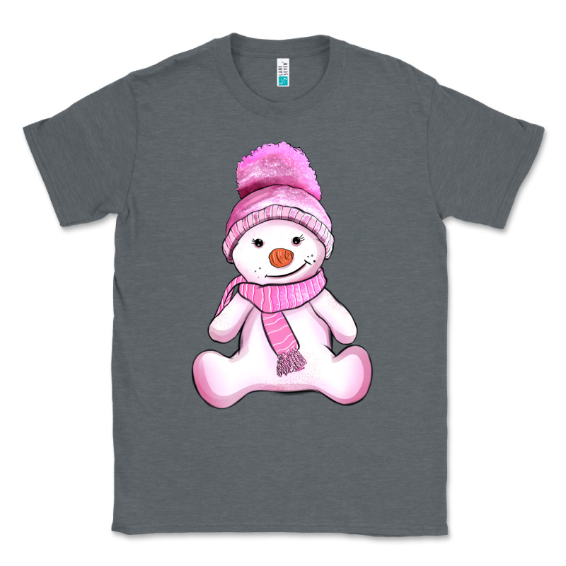 Winter Pink Snowman And Hat Classic Tee by AdoDesignShop | Teevron