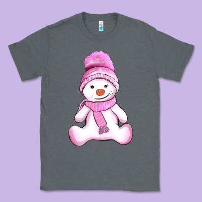 Winter Pink Snowman And Hat Classic Tee Designed By Adodesignshop