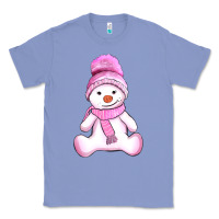 Colony Blue winter pink snowman and hat Classic Tee - AdoDesignShop