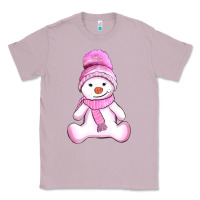 Lilac winter pink snowman and hat Classic Tee - AdoDesignShop